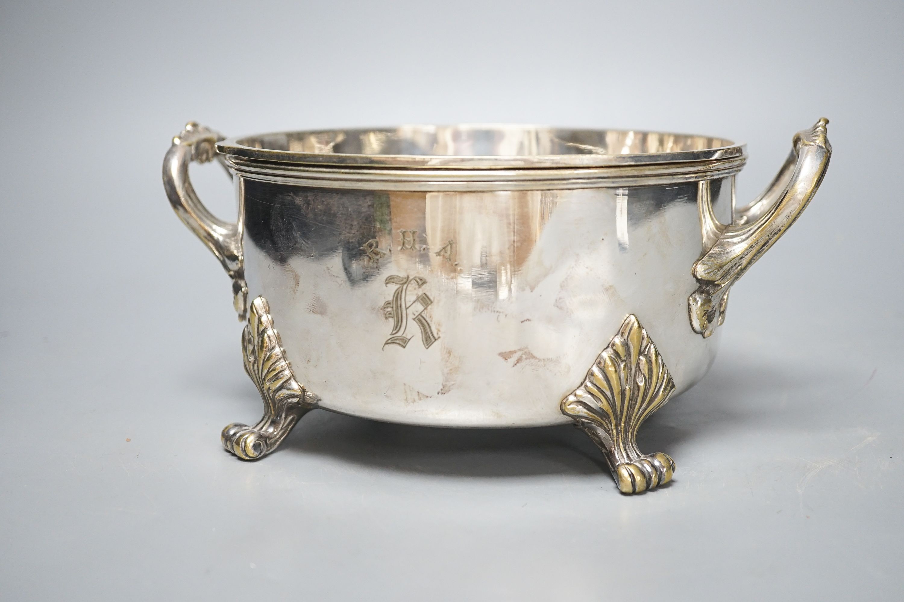 A Victorian Royal Horse Artillery sauce pot presented to the officers of K.Battery by Captain E. Markham April 1862